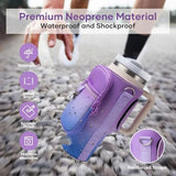 linmaya Water Bottle Carrier Bag with Phone Pocket for Stanley Cup 40/30oz,Insulated Neoprene Water Bottle Holder Cross-boday Bag with Adjustable Shoulder & Handheld Strap Stanley Cup Accessories