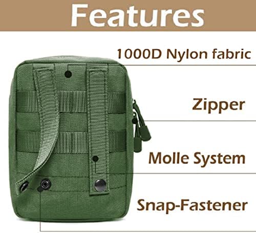 First Aid Kit EMT Medical IFAK Pouch, Molle Tactical Med Emergency Trauma Bag for Camping Home Car Hiking Hunting (Olive Drab)