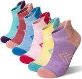 Velice Merino Wool Ankle Hiking Running Socks for Women Compression Support Thick Athletic Cushion Breathable No Show Socks 6 Pairs