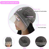 13X6 Lace Front Wigs Human Hair Pre Plucked With Baby Hair 30 Inch Straight Lace Front Wigs Human Hair 180 Density Glueless Transparent HD Lace Frontal Wigs Human Hair for Women Natural Black Color