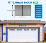 Garage Door Screen for 1 Car 8x7FT, Magnetic Screen Garage with Retractable Fiberglass Mesh and Heavy Duty Weighted Bottom, Easy Assembly & Pass, Hands Free Screen Door w/ 40 Magnets for Garage/Patio