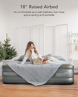 iDOO Luxury Air Mattress with Built in Pump, Queen Size Inflatable Mattress for Camping, Guests, 18" Raised Comfort Blow up Mattress, Portable & Waterproof Air Bed, Colchon Inflable