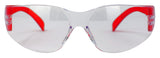 BISON LIFE Clear Lens Red Temple Protective Safety Glasses - Case of 144 Pairs Red Eyewear, Polycarbonate Impact Resistant Lens