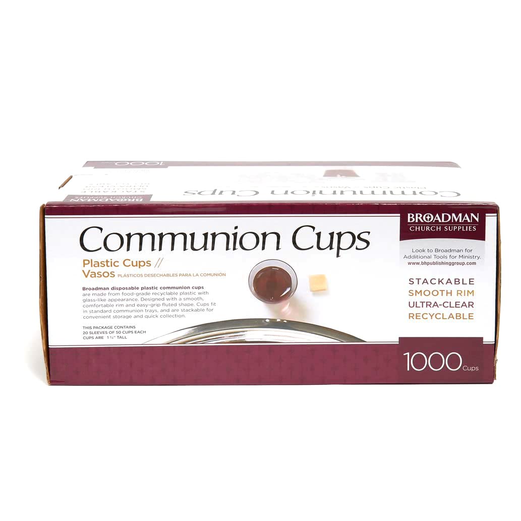 BROADMAN CHURCH SUPPLIES Plastic, Disposable, Recyclable Communion Cups, 1000 Count