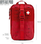 MY MEDIC MyFAK PRO Ifak First Aid Kit - 140 Life Saving Trauma and Medical Items - HSA FSA Eligible Survival Kit for Camping or Your Car - RED