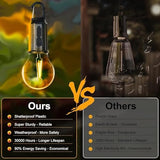 4 Pack Camping Lights Rechargeable, Hanging Tent Lights Bulb with Hook, Timer Function, 3 Lighting Modes Tent Lamp for Camping, Hiking, Backpacking, Emergency Outage (White)