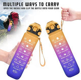 Enerbone 32 oz Water Bottle with Times to Drink and Straw, Motivational Drinking Water Bottles with Carrying Strap, Leakproof BPA & Toxic Free, Ensure You Drink Enough Water for Fitness Gym Outdoor