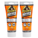 Gorilla Heavy Duty Construction Adhesive, White Glue, 7 Ounce Squeeze Tube (Pack of 2) - Gap Filling and Waterproof