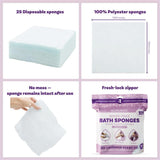Scrubzz Disposable No Rinse Bathing Wipes - All-in-1 Single Use Shower Wipes, Simply Dampen, Lather, and Dry Without Shampoo or Rinsing (Lavender, 3-Pack)
