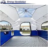 KAMPKEEPER Camping Cube, Converts 10'x10' Straight Leg Canopy into Inner Pop Up Tent, with 1 Dog Hole–Fully Vented Roof(Canopy & Frame NOT Included), Navy Blue