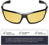 Nitrogen Polarized Wrap Around Sport Sunglasses for Men Women UV400 Protection Sun Glasses