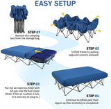 KAMPKEEPER Camping Cot,Camping Cots for Adults,Folding Camping Cot with Inflatable Air Mattress and Carry Bag,for Outdoor Travel Camp Beach Vacation (not Included The Airpump)