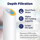 Membrane Solutions 10 Micron Sediment Water Filter Replacement Polypropylene Cartridge 10"x 2.5" for Whole House RO System, Compatible with Aqua-Pure AP110, GE FXUSC, WHKF-GD05, Culligan P5-6 Pack