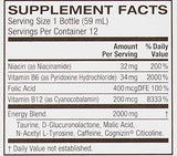 Amazon Brand - Solimo Energy Shot, Berry Flavor, 2 fl oz (Pack of 12)