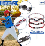 Junkin Baseball Necklaces Three Braided Rope Titanium Necklace for Team Gifts Boys Men Player Softball Fans Sports