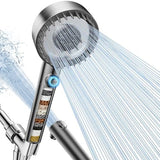 Filtered Shower Head with Handheld, High Pressure 4 Spray Mode Showerhead with Filters, Water Softener Filter Beads for Hard Water with ON/OFF Switch for Pets Bath-Remove Chlorine (Deep Gray)