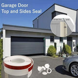 Garage Door Seal Top and Sides, 40 FT Universal TPE Weather Stripping Trim Seal Weatherproofing Seal with Nails and Lids in White