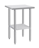 Hally Stainless Steel Table for Prep & Work 24 x 15 Inches, NSF Commercial Heavy Duty Table with Undershelf and Galvanized Legs for Restaurant, Home and Hotel