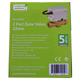ESi - 2 Port 22mm Motorised Zone Valve (Replaces V4043H1056) ESZV222L by ESI
