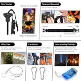 Emergency Survival Kit, 151 Pcs Survival Gear First Aid Kit, Outdoor Trauma Bag with Tactical Flashlight Knife Pliers Pen Blanket Bracelets Compass for Camping Earthquake or Adventures