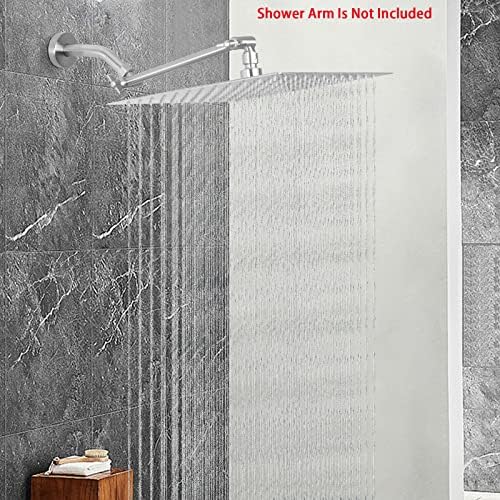 NearMoon Rain Shower Head, High Flow Stainless Steel Square Rainfall Shower, High Pressure Design, Awesome Shower Experience Even At Low Water Flow (10 Inch, Brushed Nickel)