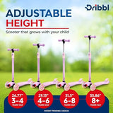 3-Wheel Kids Scooter - Lean-to-Steer Technology, Adjustable Height Handlebar, Wide Anti-Slip Deck, Scooter for Boys & Girls Ages 3+, Child Safety Approved, Support Riders Up to 165 lbs, Purple