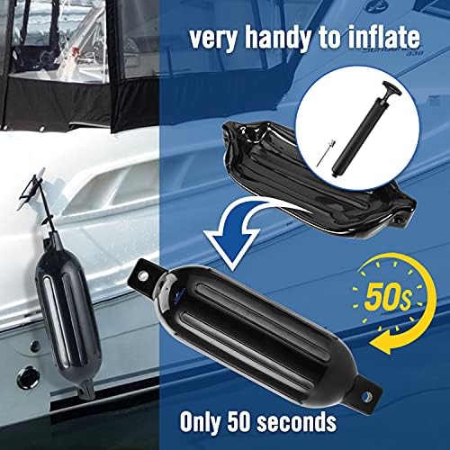 Affordura Boat Fender 4 Pack Boat Bumpers Fenders with 4 Ropes, Boat Bumpers for Pontoon Boat Fenders Inflatable