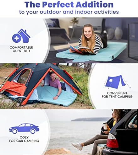 Matrix Comfort-Cell Memory Foam Camping Mattress Pad, Portable Foam Sleeping Pad for Camping, Roll up Sleeping Mat for Adults Floor Mattress Guest Floor Bed for Sleepover, Car, Tent SUV Cot Mattress