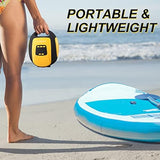 Paddle Board Pump Electric Portable, SUP Pump for Paddleboard, 20PSI Air Compressor with Auto-Off, Deflation Function and 12V DC Car Connector for Inflatables, Kayaks and Boats