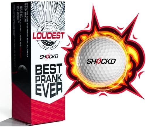 SHOCK'D GOLF BALLS - The World's Loudest Golf Ball - Viral Prank Ball (Sleeve of 3, Novelty)
