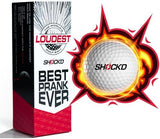 SHOCK'D GOLF BALLS - The World's Loudest Golf Ball - Viral Prank Ball (Sleeve of 3, Novelty)