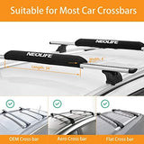 Soft Roof Rack Pads with Two 15 Ft Tie Down Straps for Surfboard, SUP Paddleboard, Snowboard, 28/34inch (Pair) Blue/Black