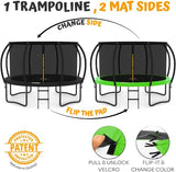 JUMPZYLLA Trampoline Outdoor 8FT 10FT 12FT 14FT 15FT 16FT with Enclosure and Ladder, ASTM Approved Recreational Trampoline for Kids and Adults, Anti-Rust Coated Frame