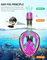 Greatever Full Face Snorkel Mask, Snorkeling Gear for Adults with Latest Dry Top Breathing System and Detachable Camera Mount, Foldable Snorkel Mask Adult, Snorkels Anti-Fog & Anti-Leak