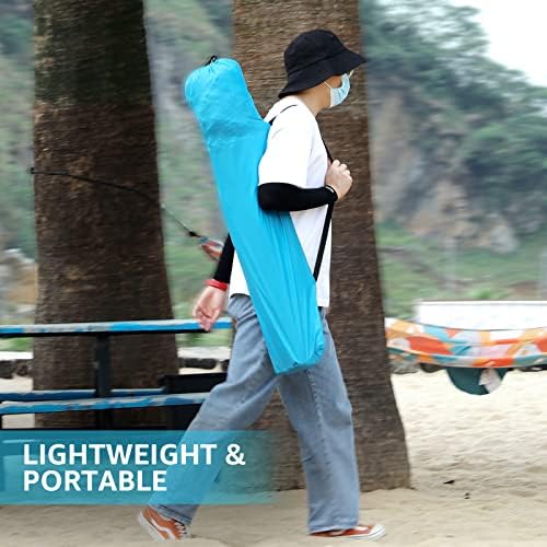 Pop Up Beach Tent, Portable Shade Sun Shelter UPF50+ UV Protection for 4 Person Extendable Floor for Fishing Hiking Camping, Waterproof Windproof(Blue)