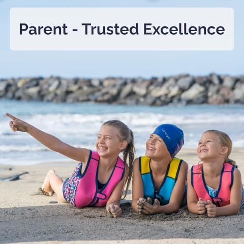 Limmys Premium Kids Swim Vest - Toddler Swim Jacket and Buoyancy Swimming Aid - Modern Design Swimming Vest for Boys, Girls and Babies - Drawstring Bag Included