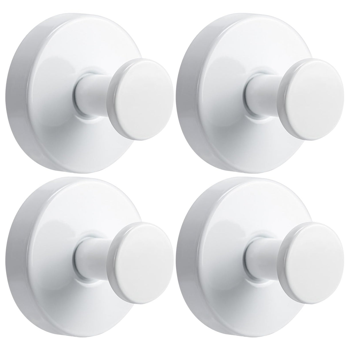 Fenas Suction Cup Hooks for Shower No-Drill Bathroom Hooks for Towels, Robes, Loofah Mountable on Bathroom Walls, Kitchen, Glass, Mirrors, Tile and Smooth,Non-Porous Surfaces (4, White)