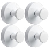 Fenas Suction Cup Hooks for Shower No-Drill Bathroom Hooks for Towels, Robes, Loofah Mountable on Bathroom Walls, Kitchen, Glass, Mirrors, Tile and Smooth,Non-Porous Surfaces (4, White)