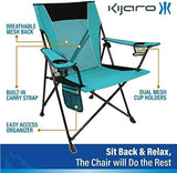Kijaro Dual Lock Portable Camping Chair - Versatile Folding Sports and Outdoor Chair for Lawn - Locks Position - Ionian Turquoise
