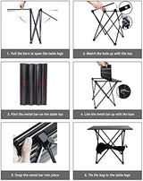 Camping Table Folding Portable Camp Side Table Aluminum Lightweight Carry Bag Beach Outdoor Hiking Picnics BBQ Cooking Dining Kitchen