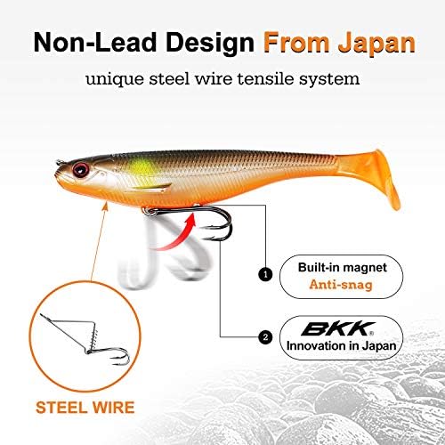 TRUSCEND Pre-Rigged Soft Fishing Lures, Well-Made Easy Catching Lures for Family Fishing, Great Action Swimbaits with Spinner, All-Conditions Fishing Gear for Bass Trout Walleye, Crappie Fishing Jigs