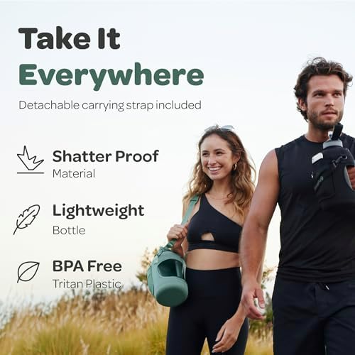 Hydracy Water Bottle with Time Marker -Large BPA Free Water Bottle & No Sweat Sleeve -Leak Proof Gym Bottle with Fruit Infuser Strainer & Times to Drink -Ideal for Fitness Sports & Outdoors