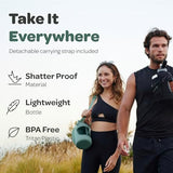 Hydracy Water Bottle with Time Marker -Large BPA Free Water Bottle & No Sweat Sleeve -Leak Proof Gym Bottle with Fruit Infuser Strainer & Times to Drink -Ideal for Fitness Sports & Outdoors