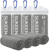 Sukeen [4 Pack] Cooling Towel (40"x12"),Ice Towel,Soft Breathable Chilly Towel,Microfiber Towel for Yoga,Sport,Running,Gym,Workout,Camping,Fitness,Workout & More Activities (Dark Grey)