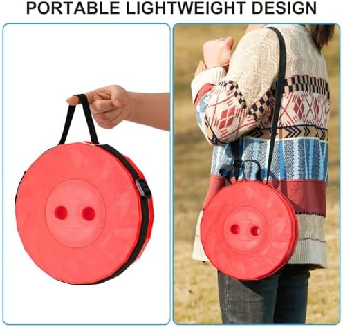 Upgraded Foldable Stool Thickened, Portable Collapsible Stool Retractable Stool for Fishing, Hiking, BBQ, Parties, Outdoor Activities (Red) (2)