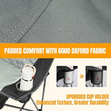 Oversized Double Camping Chair for Adults, Fully Padded Folding Camping Chairs Loveseat, Big Heavy Duty Outdoor Patio Lawn Chair with Arm Cup Holder