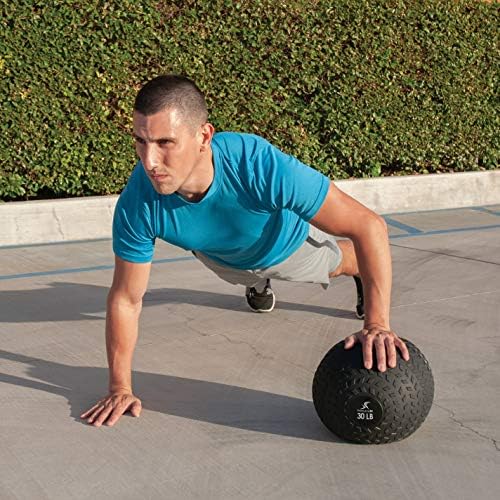 ProsourceFit Slam Medicine Balls 5, 10, 15, 20, 25, 30, 50lbs Smooth and Tread Textured Grip Dead Weight Balls for Strength and Conditioning Exercises, Cardio and Core Workouts