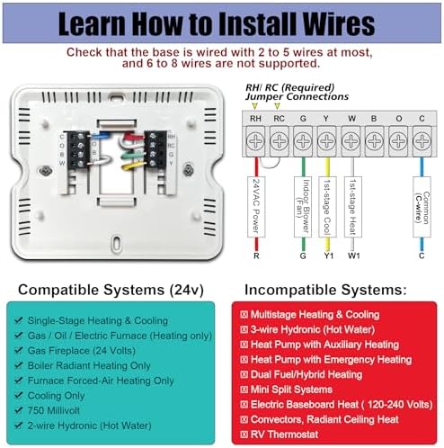 Non-Programmable Thermostats for Home Conventional Single-Stage Systems, up to 1 Heat/ 1 Cool (with Green Backlight)