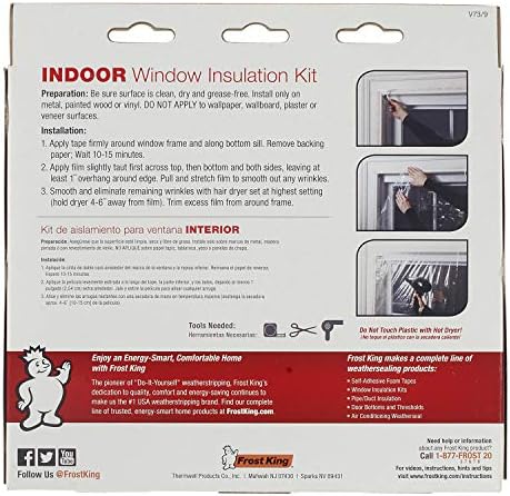 Frost King V73/9H Indoor Shrink Window Kit 42 62-Inch, Clear, 9-Pack