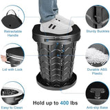 imodomio Retractable Portable Toilet Camping Toilet - Adjustable Height Camp Toilet Portable Potty for Camping, Car, Travel, Boat, Beach, Tent and Emergency Use